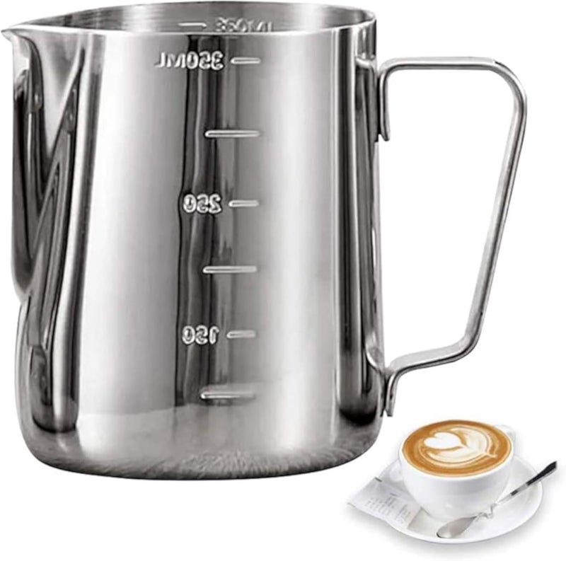 Portal Stainless Steel Milk Frothing Pitcher Espresso Coffee Barista Craft Latte Cappuccino Milk Cream Cup Frothing Jug Pitcher (350ml)